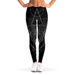 Black And White Taurus Sign Print Women's Leggings