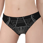 Black And White Taurus Sign Print Women's Panties