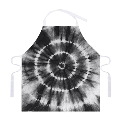 Black And White Tie Dye Print Adjustable Apron