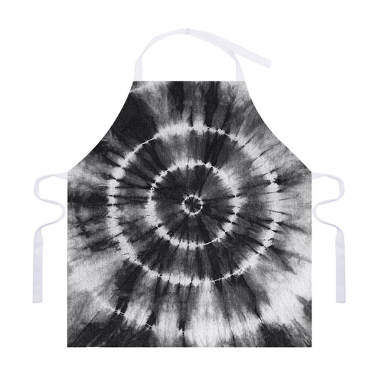 Black And White Tie Dye Print Adjustable Apron
