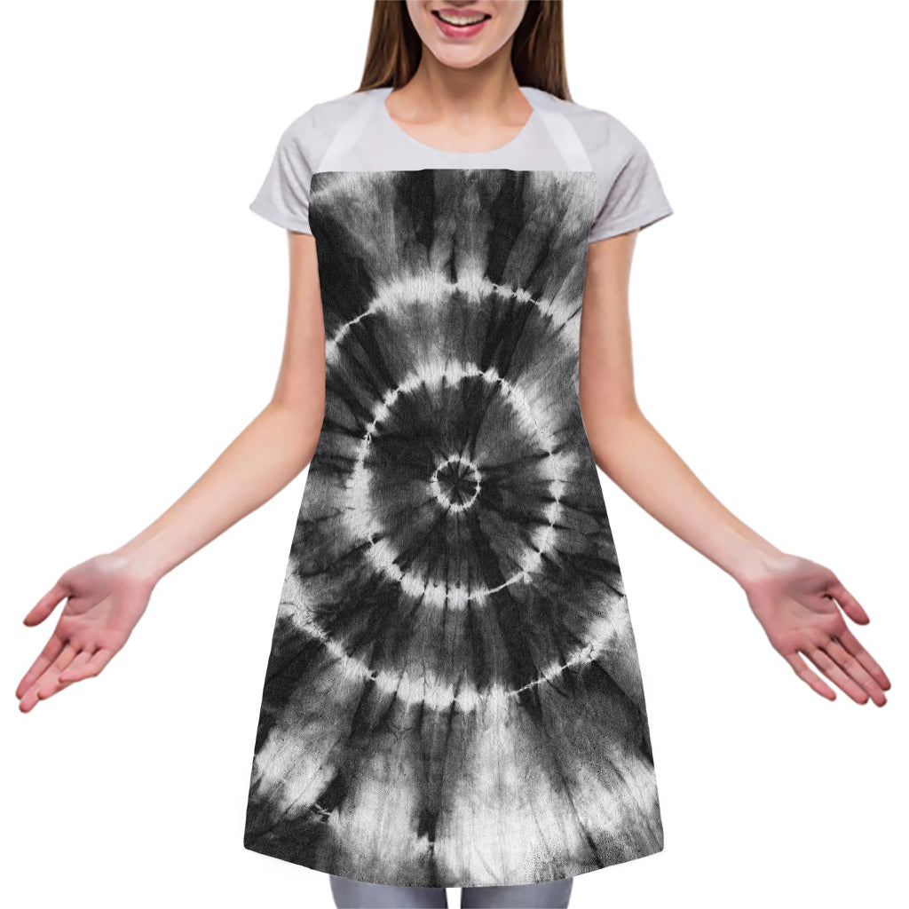 Black And White Tie Dye Print Adjustable Apron