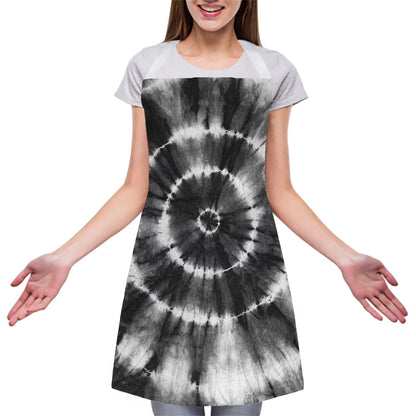 Black And White Tie Dye Print Adjustable Apron