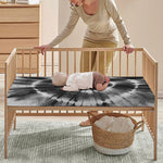Black And White Tie Dye Print Baby Crib Sheet