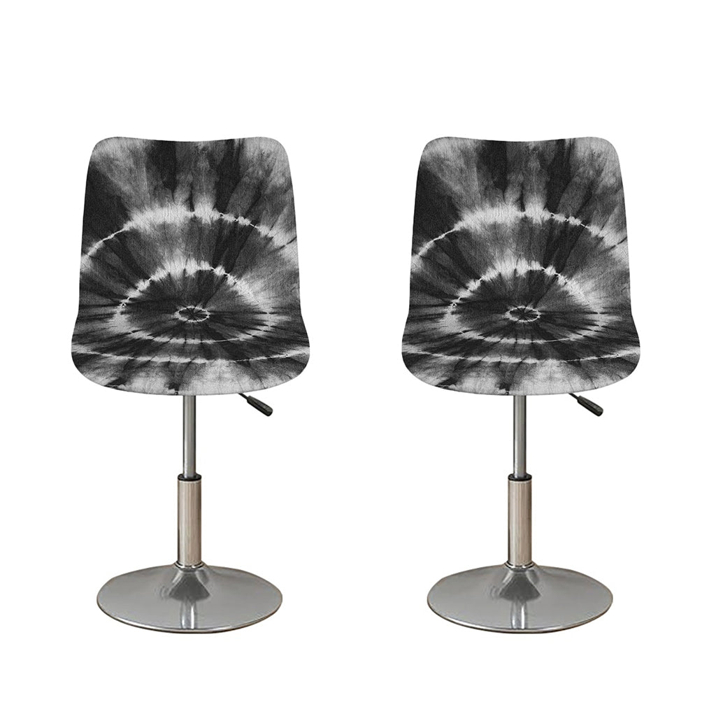 Black And White Tie Dye Print Bar Stool Covers