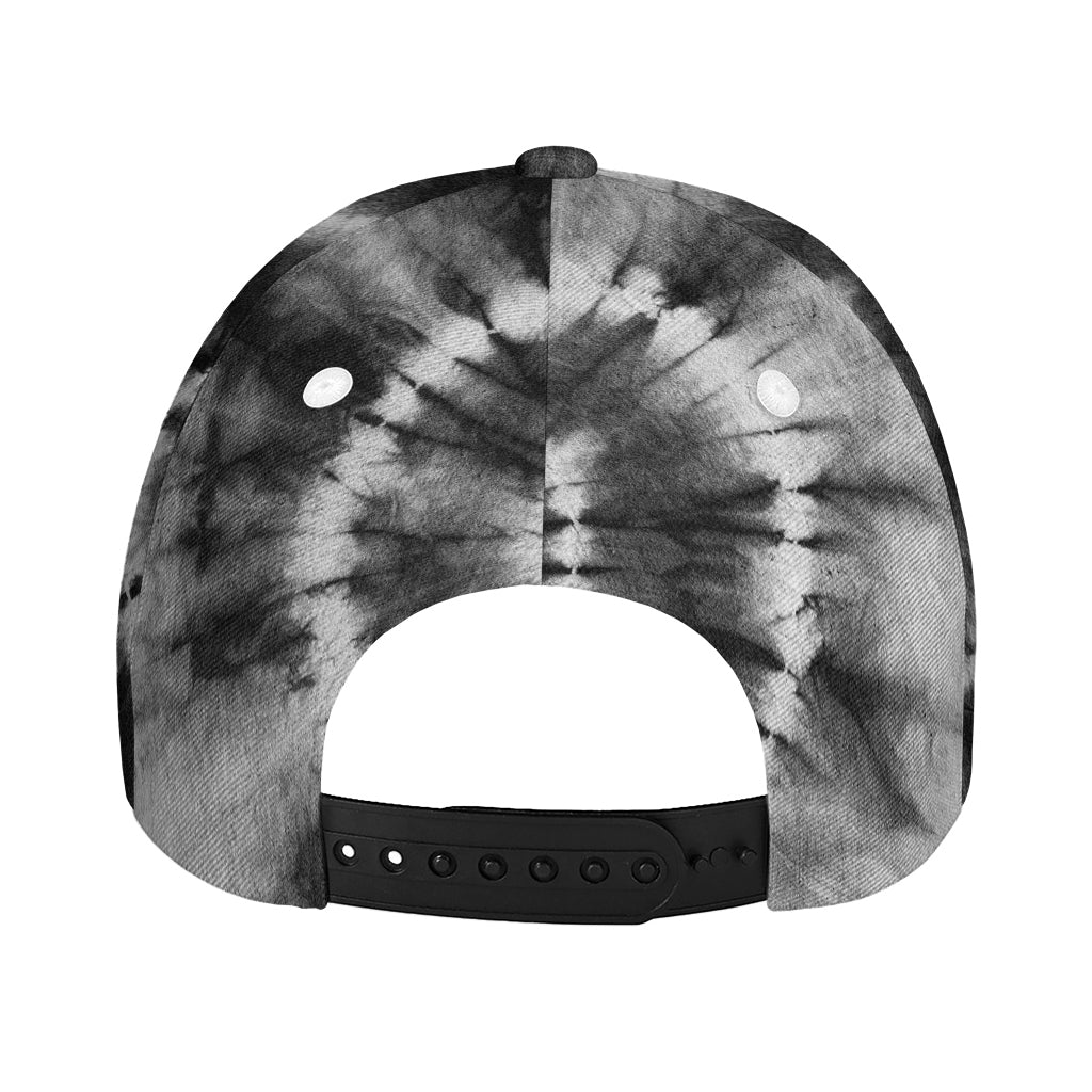 Black And White Tie Dye Print Baseball Cap