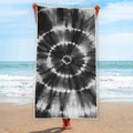 Black And White Tie Dye Print Beach Towel