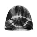 Black And White Tie Dye Print Beanie