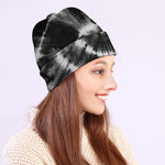 Black And White Tie Dye Print Beanie