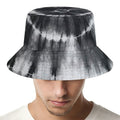 Black And White Tie Dye Print Bucket Hat
