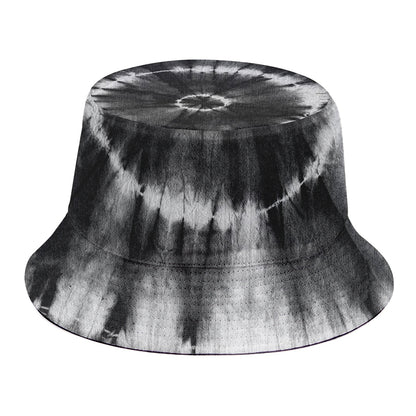 Black And White Tie Dye Print Bucket Hat