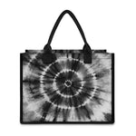 Black And White Tie Dye Print Canvas Tote Bag