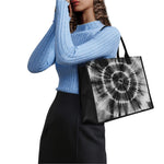 Black And White Tie Dye Print Canvas Tote Bag