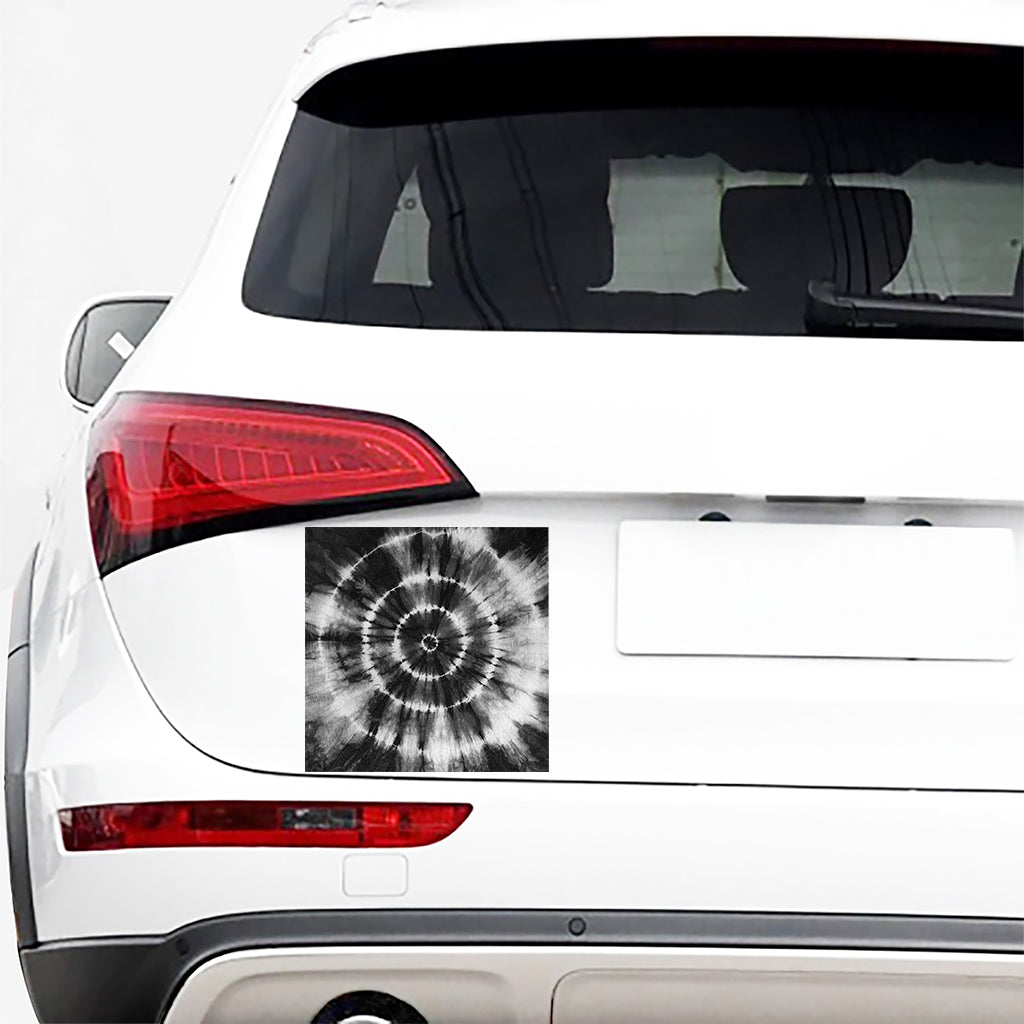 Black And White Tie Dye Print Car Sticker