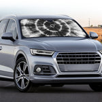 Black And White Tie Dye Print Car Windshield Sun Shade