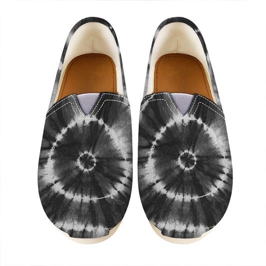 Black And White Tie Dye Print Casual Shoes