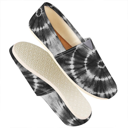 Black And White Tie Dye Print Casual Shoes