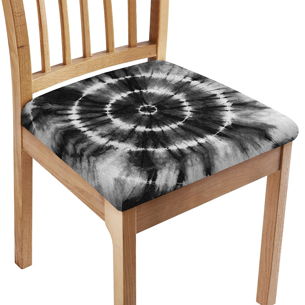Black And White Tie Dye Print Chair Cushion Cover
