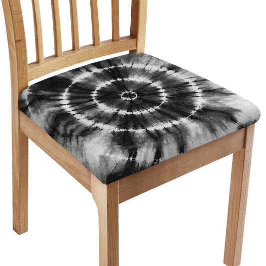 Black And White Tie Dye Print Chair Cushion Cover