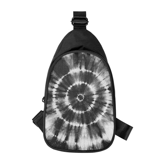 Black And White Tie Dye Print Chest Bag