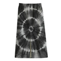 Black And White Tie Dye Print Cotton Front Slit Maxi Skirt