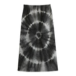 Black And White Tie Dye Print Cotton Front Slit Maxi Skirt