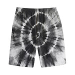 Black And White Tie Dye Print Cotton Shorts