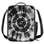 Black And White Tie Dye Print Crossbody Lunch Bag