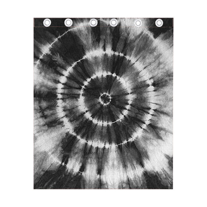 Black And White Tie Dye Print Curtain