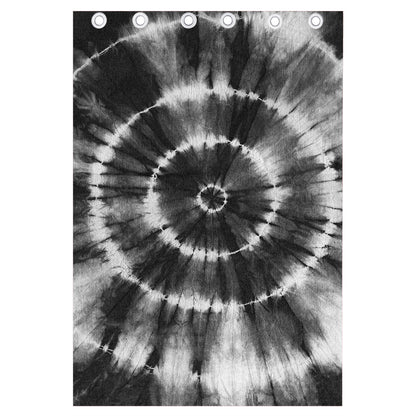 Black And White Tie Dye Print Curtain