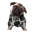 Black And White Tie Dye Print Dog Zip Up Hoodie