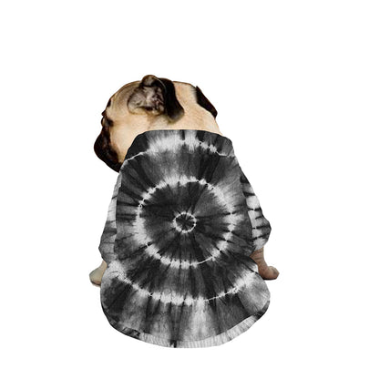 Black And White Tie Dye Print Dog Zip Up Jacket