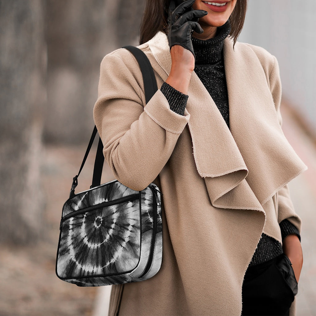 Black And White Tie Dye Print Double Strap Bible Bag