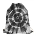 Black And White Tie Dye Print Drawstring Bag