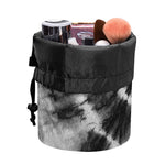 Black And White Tie Dye Print Drawstring Makeup Bag