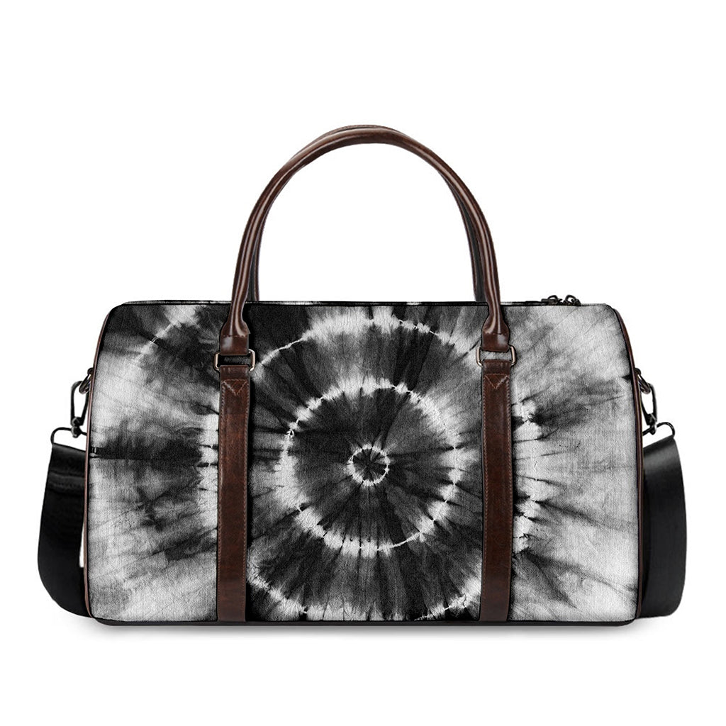Black And White Tie Dye Print Duffle Bag