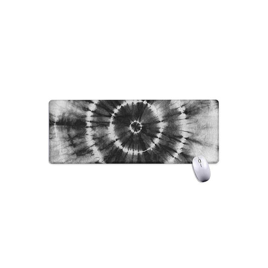 Black And White Tie Dye Print Extended Mouse Pad