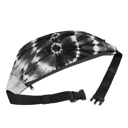 Black And White Tie Dye Print Fanny Pack