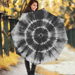 Black And White Tie Dye Print Foldable Umbrella