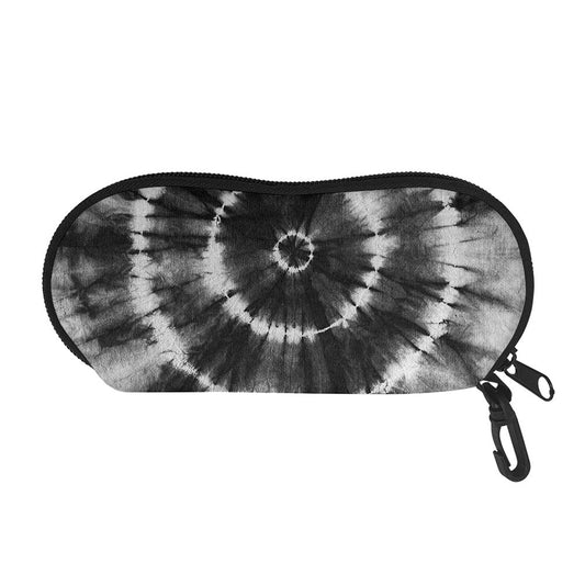 Black And White Tie Dye Print Glasses Case