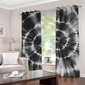 Black And White Tie Dye Print Grommet Curtains