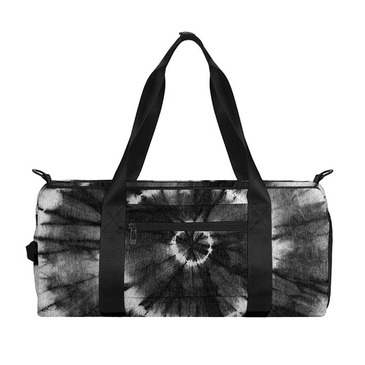 Black And White Tie Dye Print Gym Bag