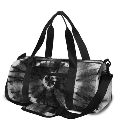 Black And White Tie Dye Print Gym Bag
