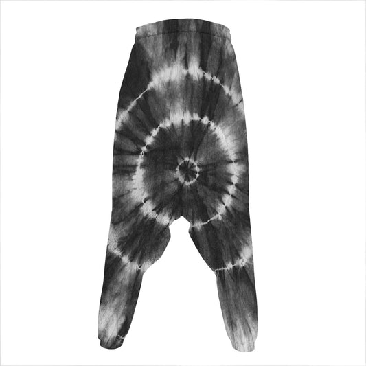 Black And White Tie Dye Print Hammer Pants
