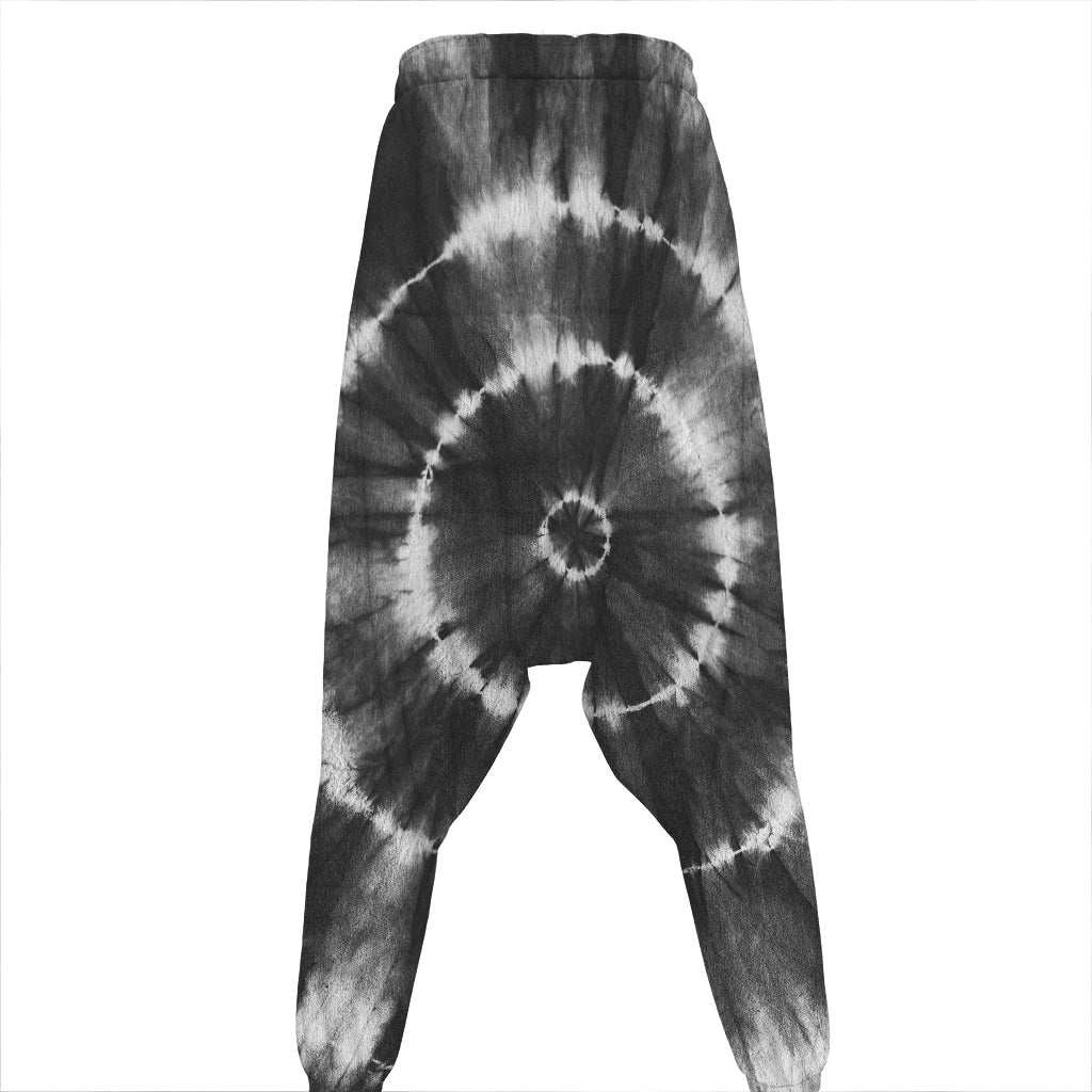Black And White Tie Dye Print Hammer Pants