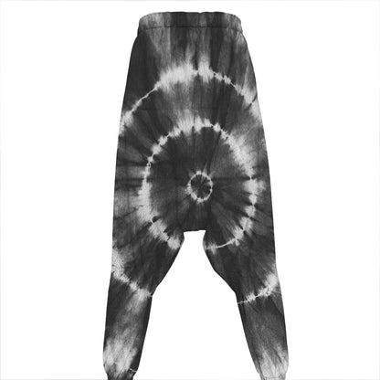Black And White Tie Dye Print Hammer Pants
