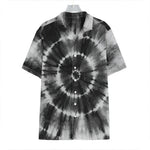 Black And White Tie Dye Print Hawaiian Shirt