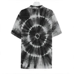 Black And White Tie Dye Print Hawaiian Shirt