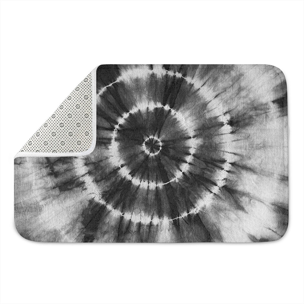 Black And White Tie Dye Print Indoor Door Mat