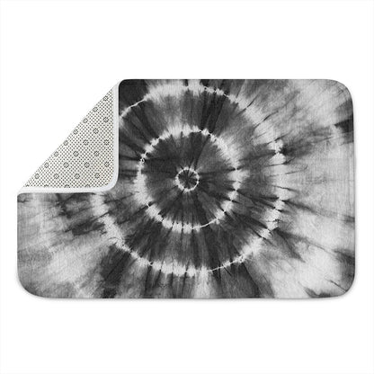 Black And White Tie Dye Print Indoor Door Mat