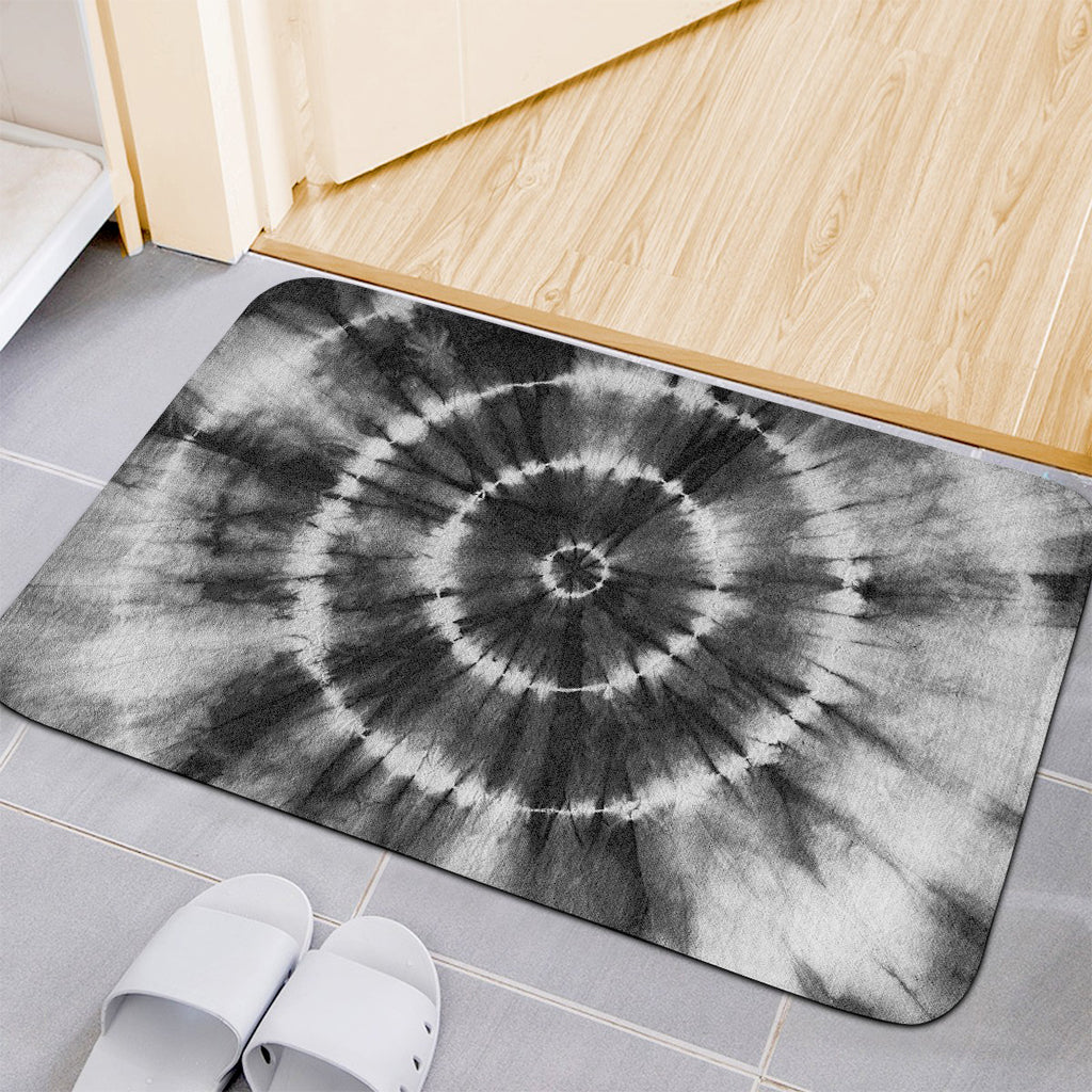 Black And White Tie Dye Print Indoor Door Mat
